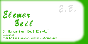elemer beil business card